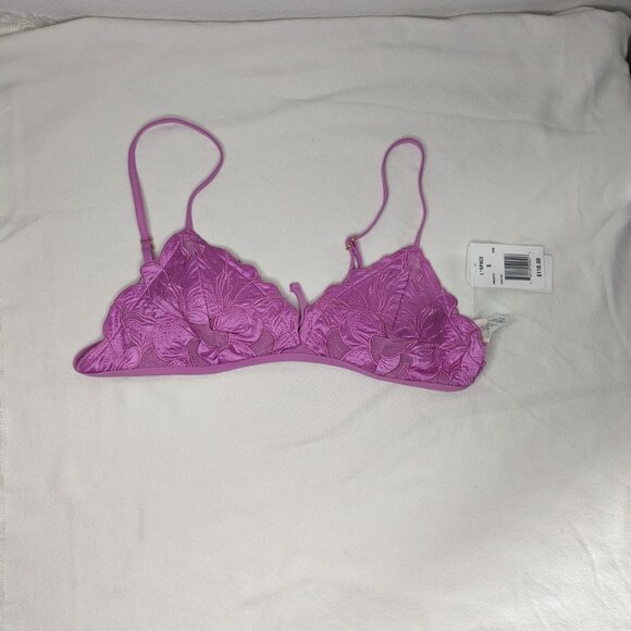 L*Space Embroidered Floral Bikini Top in Vibrant Orchid - Picture 5 of 9